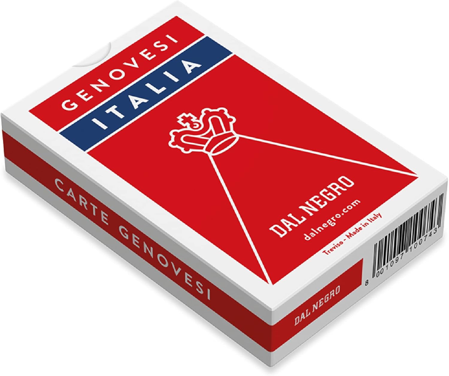 Dal - Genovesi Italia 10074-Genovesi Regional Playing Cards, Red Case, Color, 10074