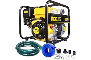 Portable Gas Powered Water Pump - 158 GPM 7HP, 2 Inch Hose