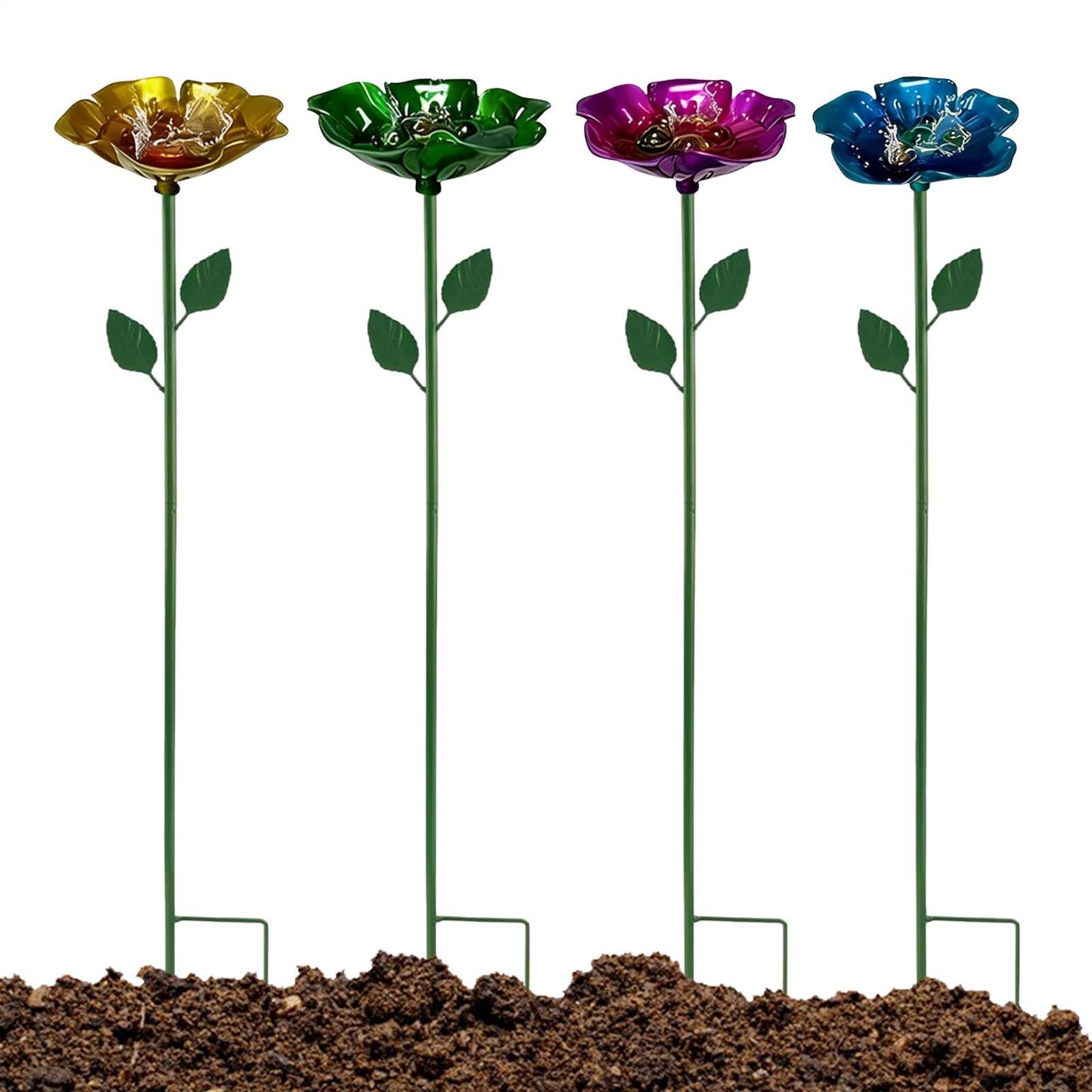 Coupelles pour nourrisseur à eau avec piquet métal décor jardin pour abeilles