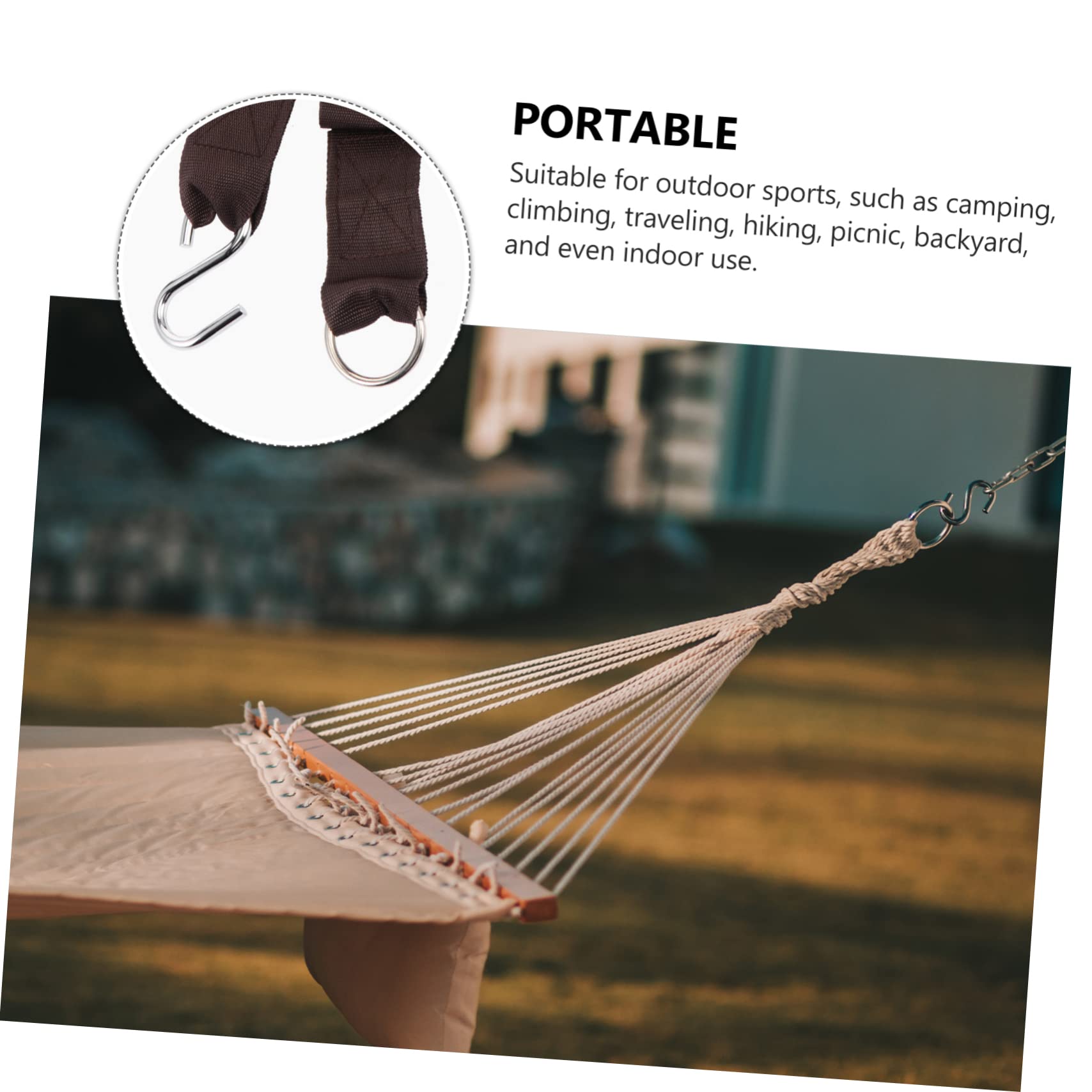 TOYANDONA 2 Ensembles Sangles De Suspension pour Hamac Lot de Sangles Nylon avec S Hooks pour Balançoires Et Activités Extérieures Compatible avec Tous Arbres Et Structures 4 Pièces * 2