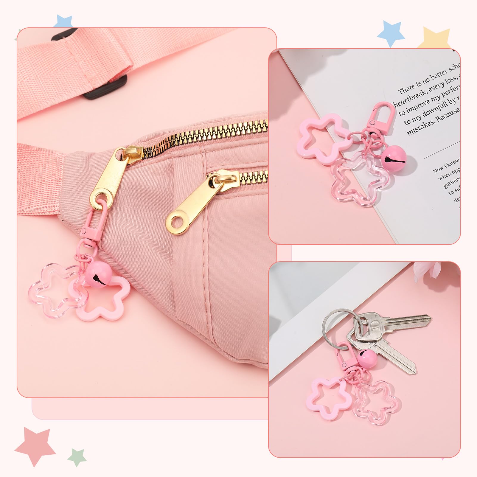 2pcs Sac Banane Femme et Homme Sac Ceinture Running pour Téléphone Portable Sacoche Banane Voyage avec Sangle Réglable pour Voyage, Sport, Cour se à Pied, Randonnée, Rose et Noir