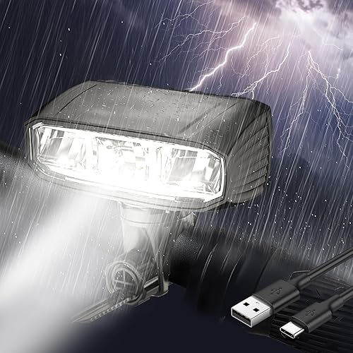 Luces LED para bicicleta, recargable por USB, 1080 lúmenes altos, 5 modos, aleación de aluminio, impermeable, luz de bicicleta nocturna para