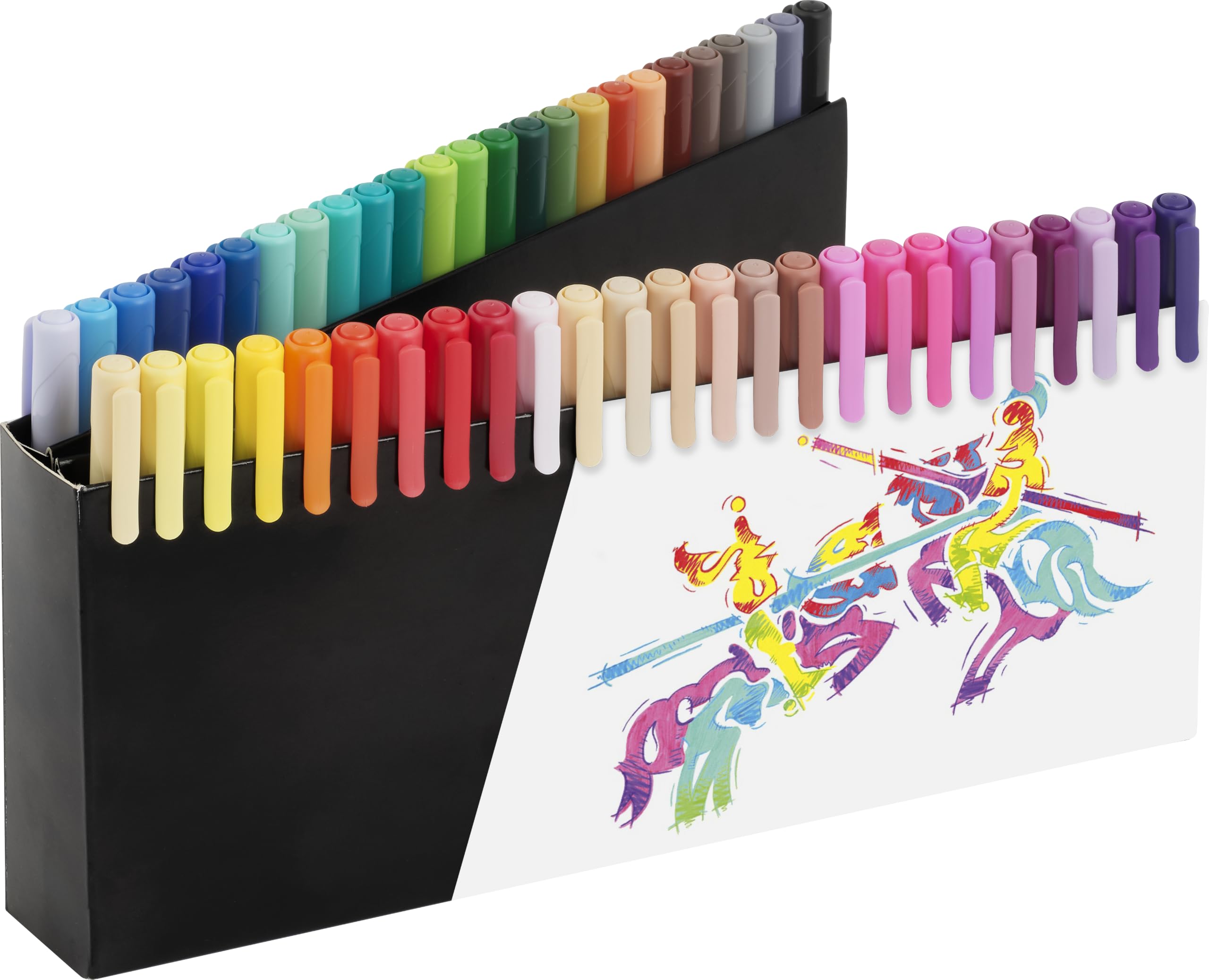 Faber-Castell - Brush Pen Set Black Edition mit 50 Filzstiften | Pinselstifte für Erwachsene zum Ausmalen und Schreiben, Marker mit auswaschbarer Tinte