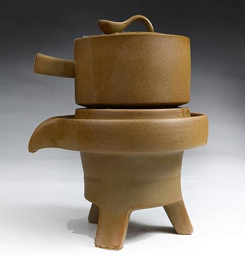 Miniatura 7 de Juego de regalo de té chino de gongfu, servicio automático, diseño de molino de piedra hecho a mano, tetera de cerámica hecha a mano, 6 tazas de té