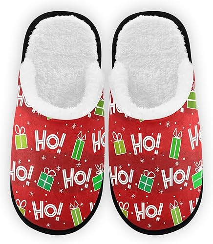 Miniatura 2 de Christmas Hohoho Slippers for Women Men Soft Non-Slip Indoor House Slippers Slipper Home Shoes for Bedroom Hotel Travel Guest Bride,M