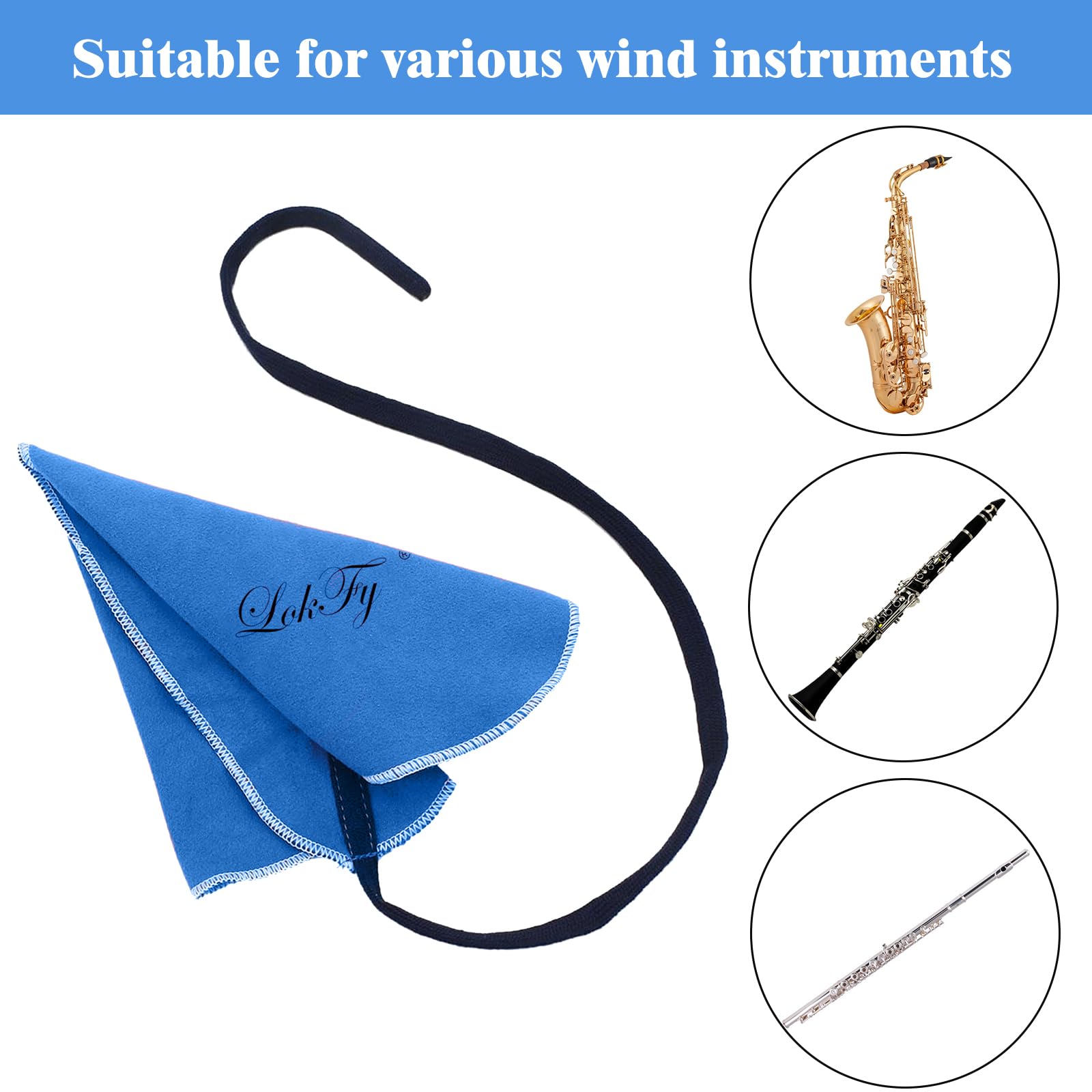 Paño de limpieza para tubo interior apto para clarinete Piccolo flauta saxofón