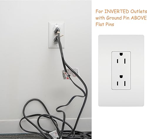 Miniatura 8 de Sleek Socket Cubierta de toma eléctrica ultrafina a prueba de niños con tira de alimentación de 3 tomas y kit de cubierta protectora para cable 8