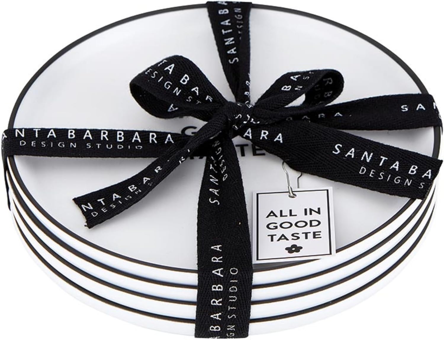 Santa Barbara Design Studio Small Plate Set Melamine Appetizer Plates, Set of 4, All in Good Taste