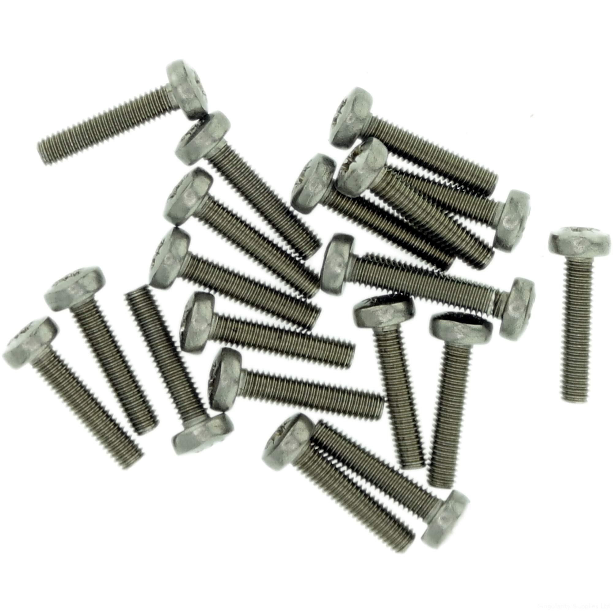 Singularity Supplies M2.5 (2.5Mm X 28Mm) Pozi Pan Machine Screw (Bolt) - Stainless Steel (A2) (Pack Of 20)