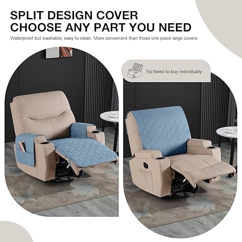 Miniatura 5 de VANSOFY Fundas para sillas reclinables, 100 % impermeables, con funda de asiento reclinable con brazo reclinable, fundas antideslizantes para sillas