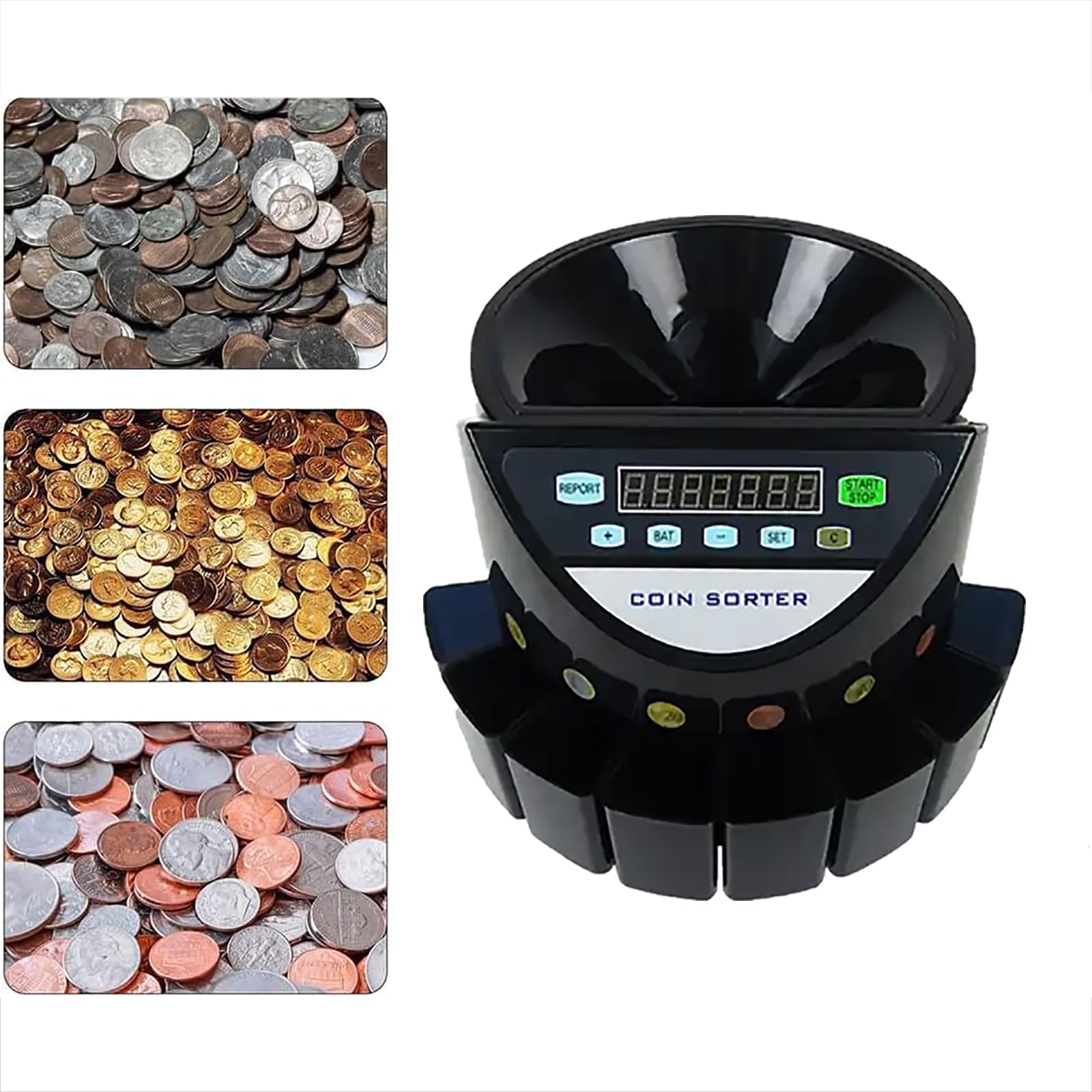 Selezionatore Elettronico Di Monete, Contamonete Con Display a LED, Velocità Di Conteggio Rapida E Pannello Di Controllo Semplificato, 300 Monete Al Minuto E Facile Da Usare, Per Negozio, Ristorante