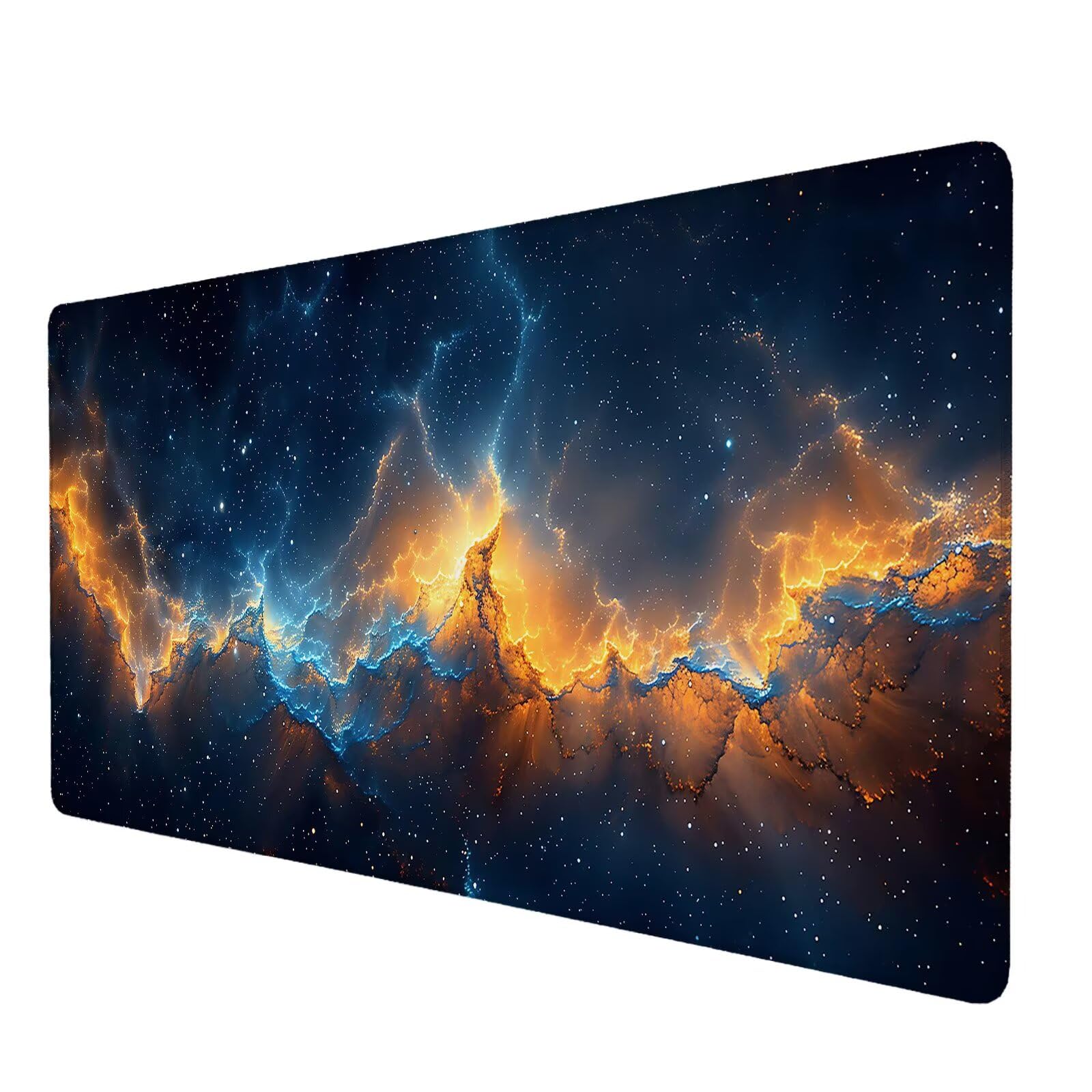 Podkładka pod mysz z gwiaździstym niebem, duża podkładka pod mysz 900 x 400 mm, fajna podkładka pod mysz do gier, podkładka na biurko z zszytymi krawędziami, podkładka pod mysz do klawiatury, do
