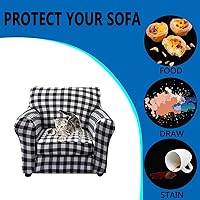 Vista 3 de HAOYONG Funda para sillón de sofá, 2 piezas, fundas elásticas de elastano estampadas, funda para sillón de 1 plaza, funda suave para muebles