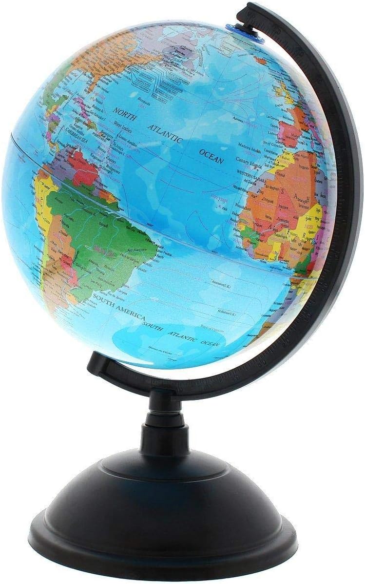 My Graceworld Globe | World Globe with Stand- Educational Learning Rotating Desktop Globe