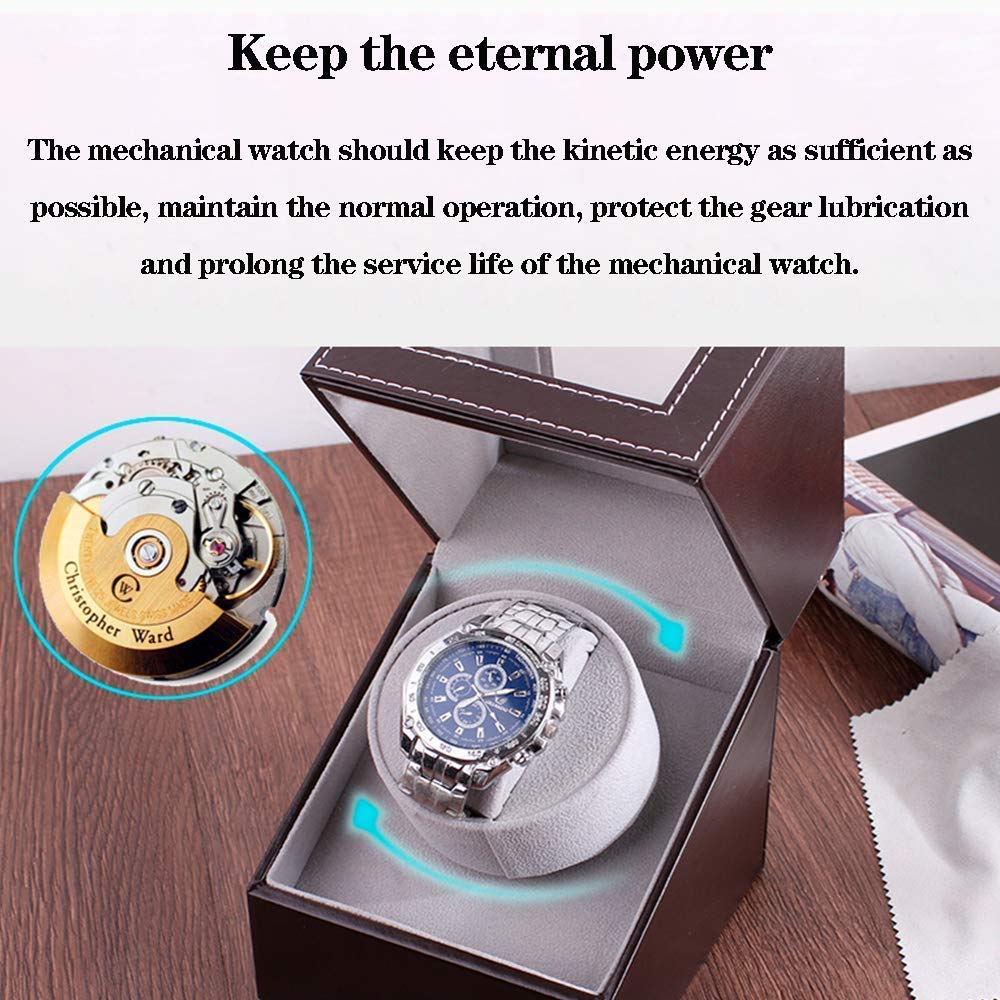 Bobinadora de Reloj, bobinadora automática de Reloj, Almohada de Cuero PU, Durabilidad Duradera, Motor silencioso, Caja agitadora de Reloj