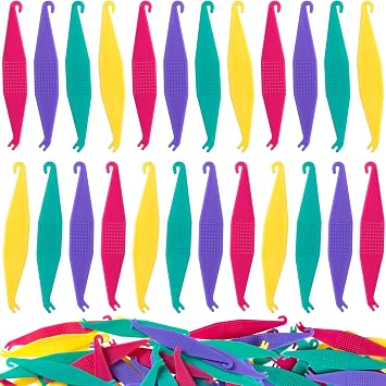 HINZIC 50pcs Orthodontic Rubber Bands Tool for Braces, Colorful Elastic Dental Placer for Braces with Hook and Pusher, Disposable Rubber Bands Placer for Women Men