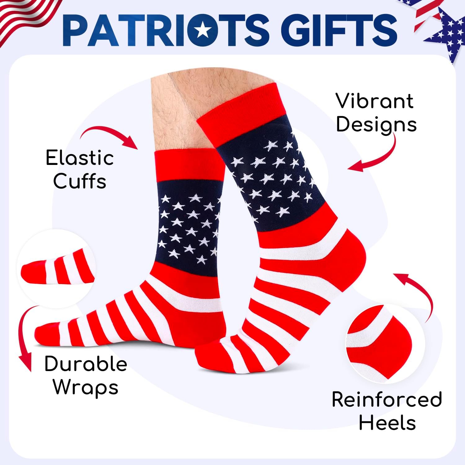 HAPPYPOP Funny Socks for Men - American Flag Optometry Golf Bowling Medical Teeth Gifts - Image 4