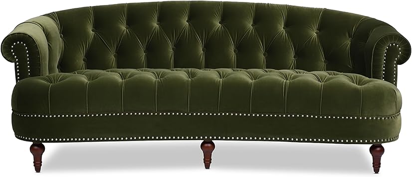 Jennifer Taylor Home La Rosa Victorian Chesterfield Tufted Sofa, Olive Green Performance Velvet