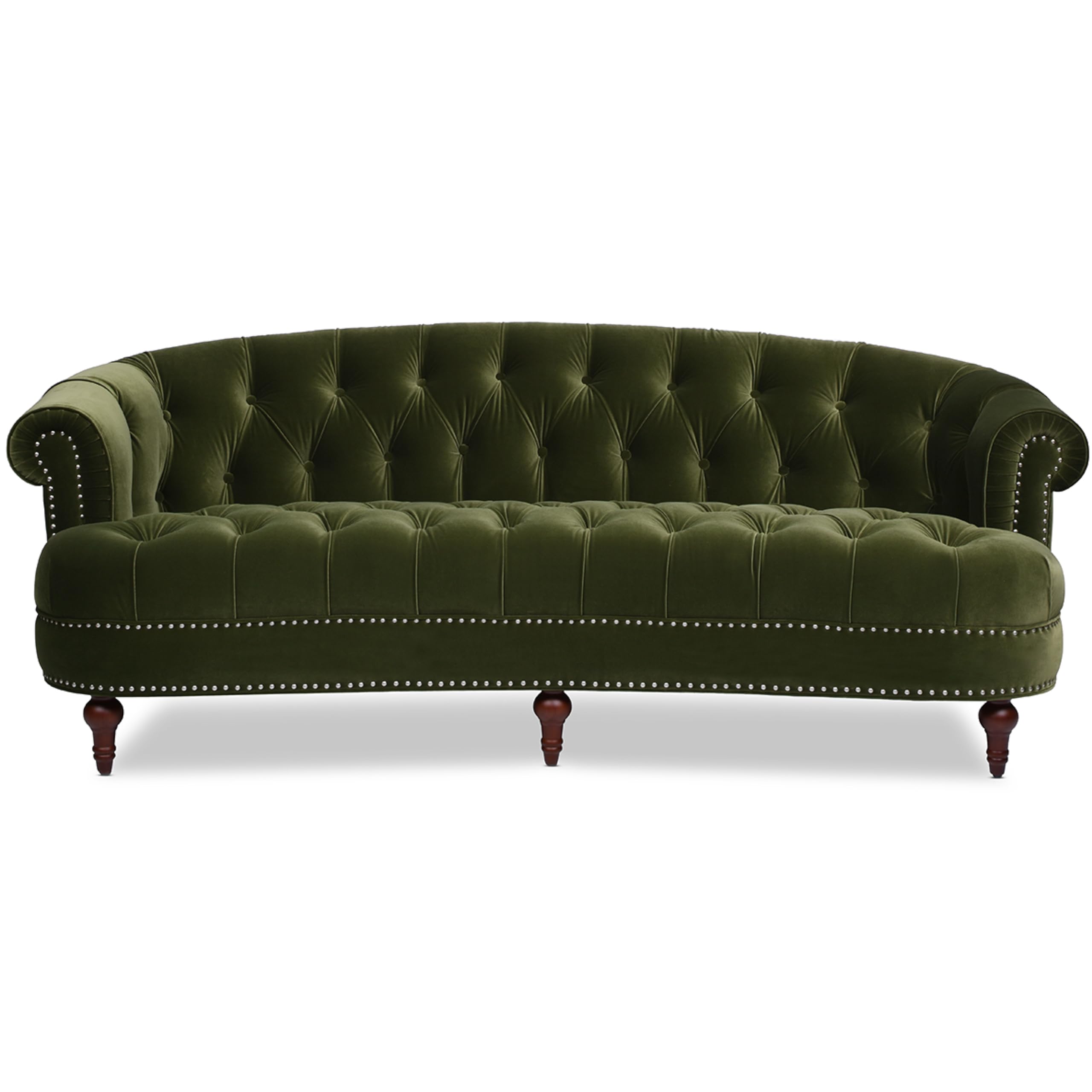 Jennifer Taylor Home La Rosa Victorian Chesterfield Tufted Sofa, Olive Green Performance Velvet