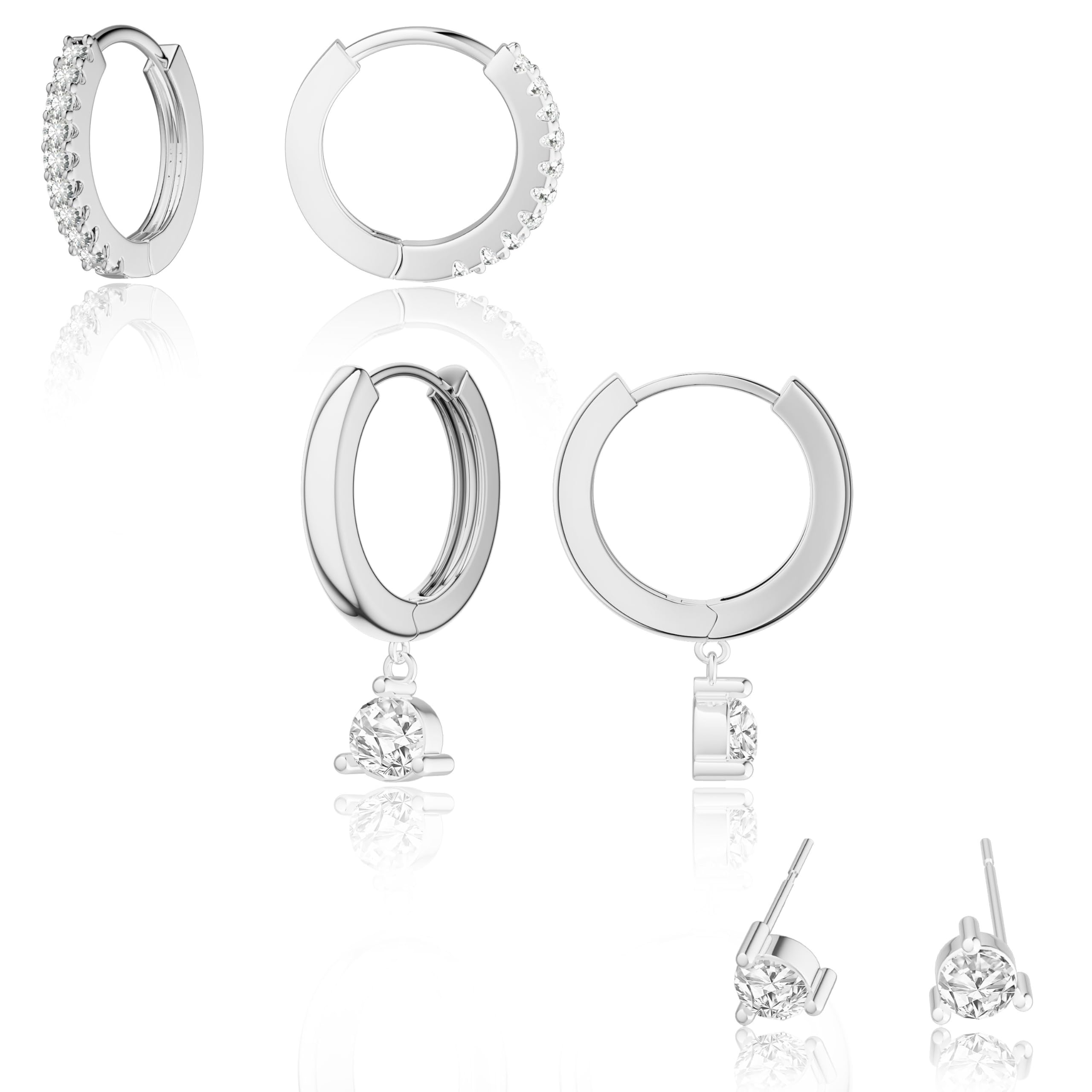 Freekiss 3 Pairs Gold Hoop Earrings Set: Dainty Stud Earrings Trendy Small 14K Gold Plated Hypoallergenic Dangle Cartilage Huggie Hoop Earrings for Women Gold Jewelry for Women Gifts