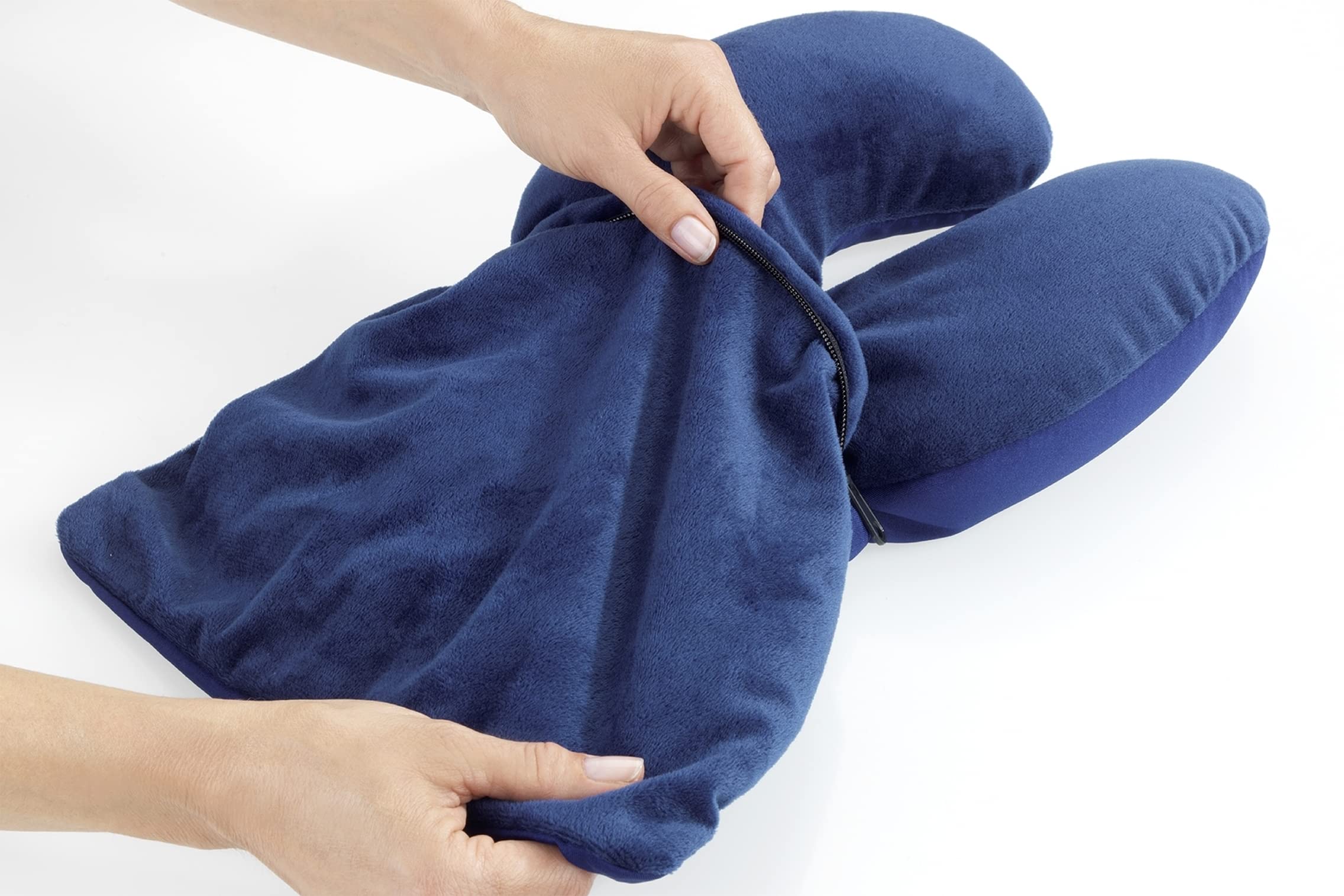 Maximex Poduszka podróżna z podparciem karku – wygodna i kompaktowa poduszka podróżna 2 w 1 z poduszką podpierającą kark, polistyren, 32 x 10 x 20 cm