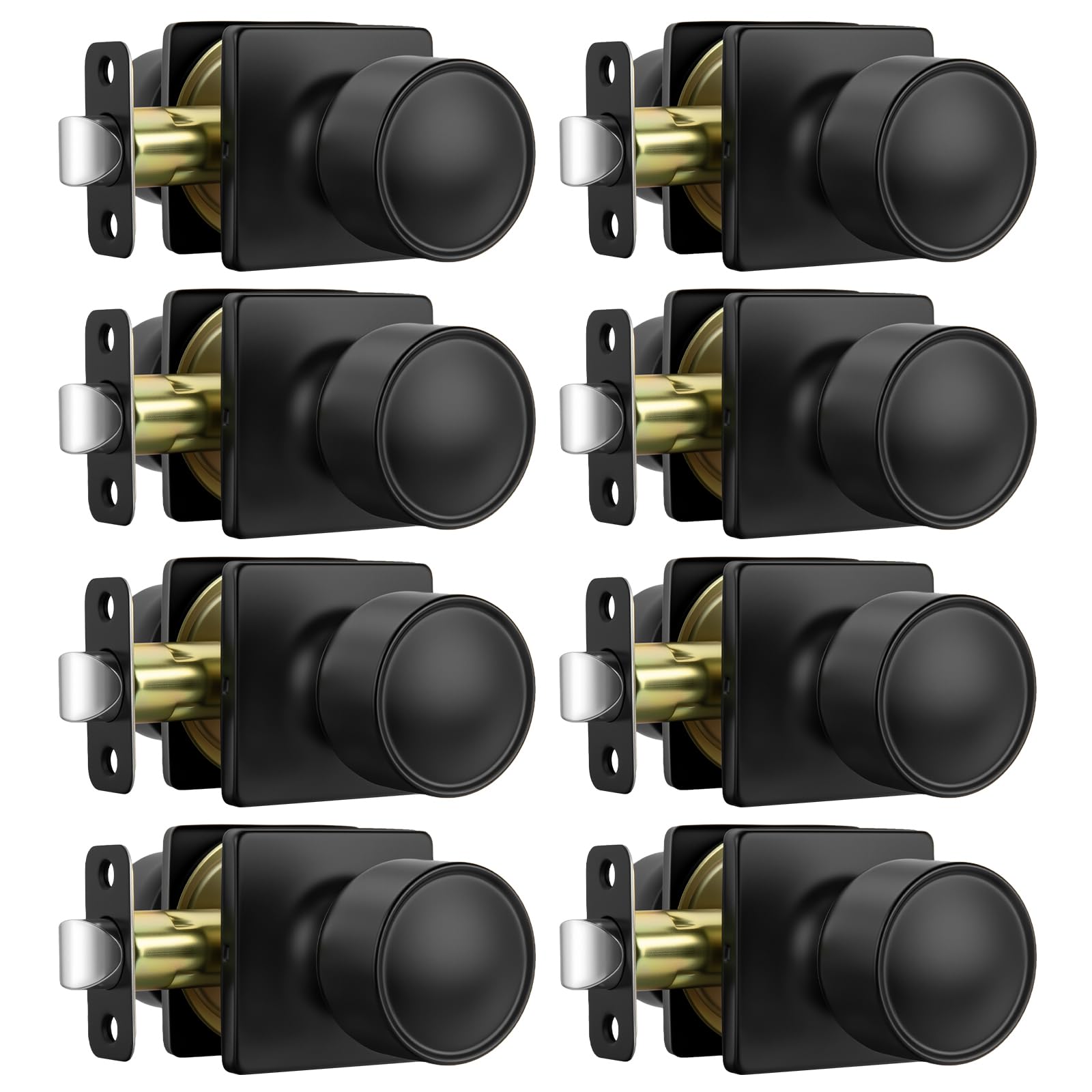 Goldenwarm Matte Black Door Knobs - 10 Pack -10