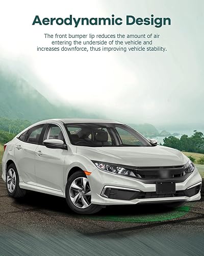 Vista 63 de SCITOO Alerón de labio delantero para Hyundai Elantra 2017-2018 para parachoques delantero negro brillante