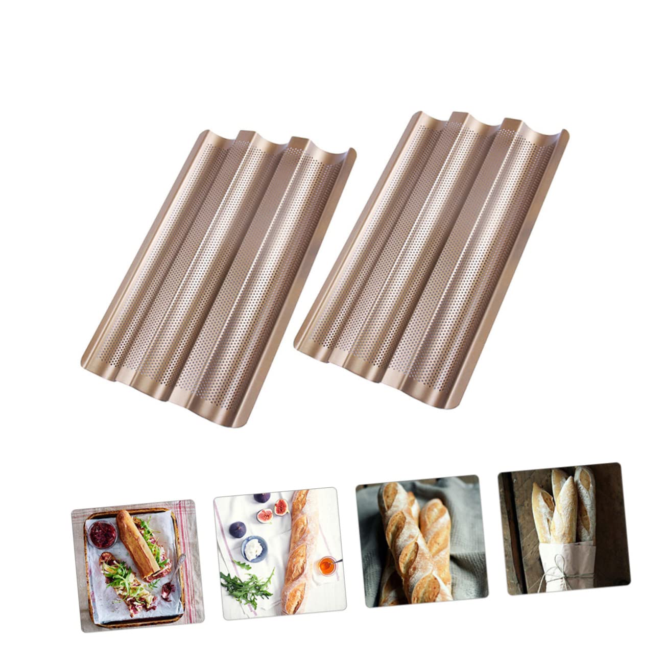 3-schlitz Brotbackform 2 Stück aus Kohlenstoffstahl, Antihaft, Backen