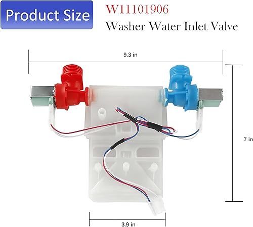 Miniatura 3 de Válvula de entrada de agua de lavado W11101906 w10869803 ntw4516fw3 Compatible con whirl-pool, ama-na, cro-sley Washer NTW4655EW1, NTW4665GW0,