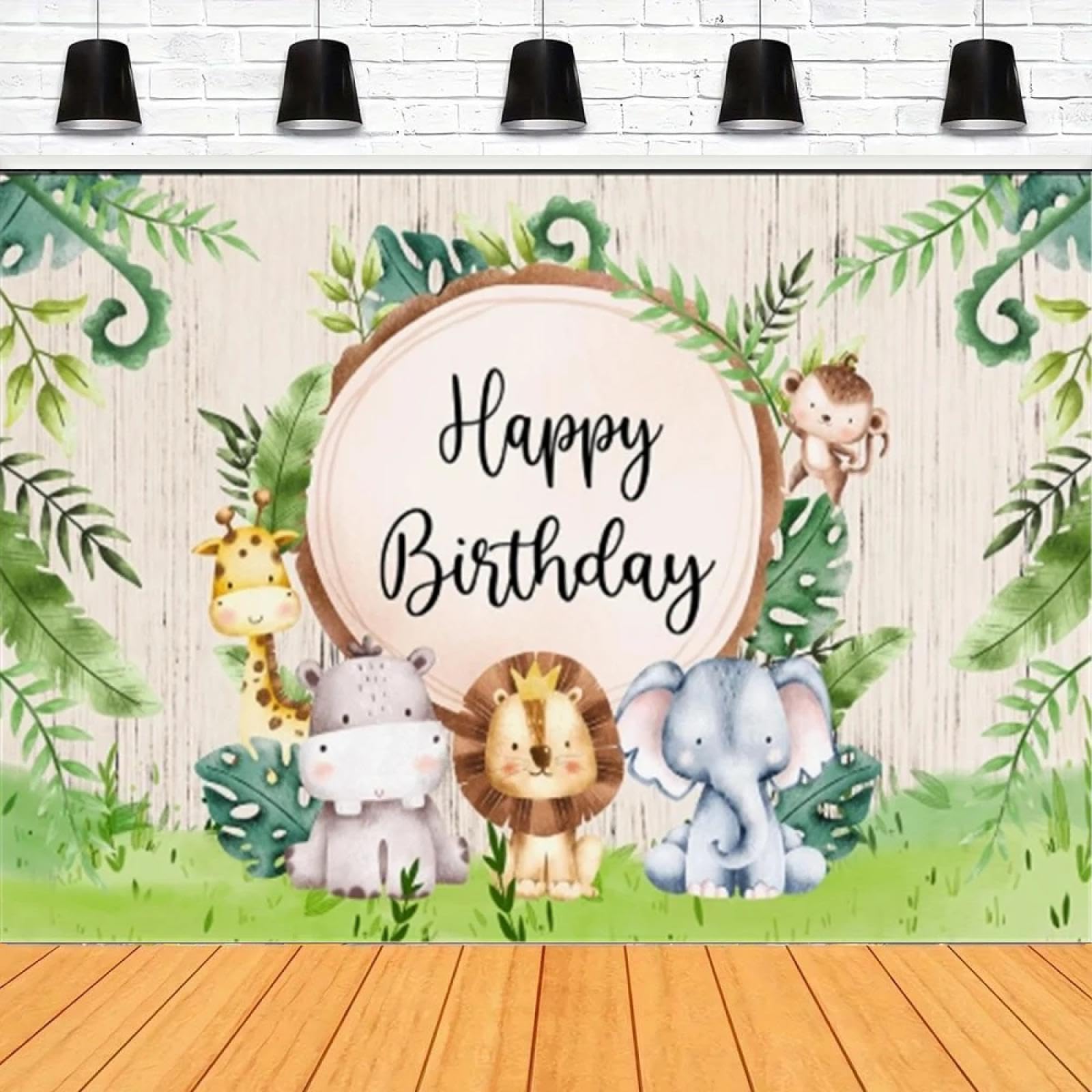 Fotografie Dschungel Safari Tiere Tropisch Geburtstag Baby Party Dekor Wild Eins Banner Hintergrund