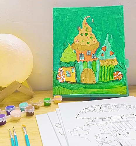 Miniatura 6 de 12 lienzos de pintura predibujados para niños, lienzo predibujado para pintar para niños, pintura predibujada grande de 10 x 8 pulgadas, lienzos de
