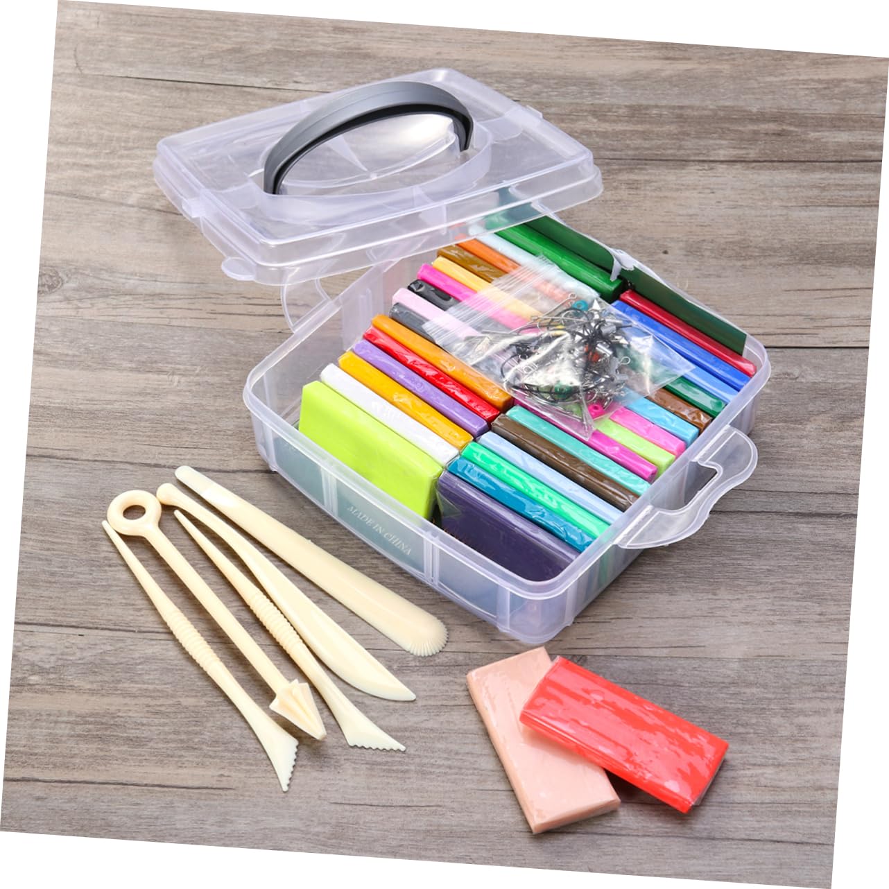 SHINEOFI De Arcilla Polimérica Horneable Para Niño Niña Kit Creativo De Modelado Accesorios y Caja De Almacenamiento
