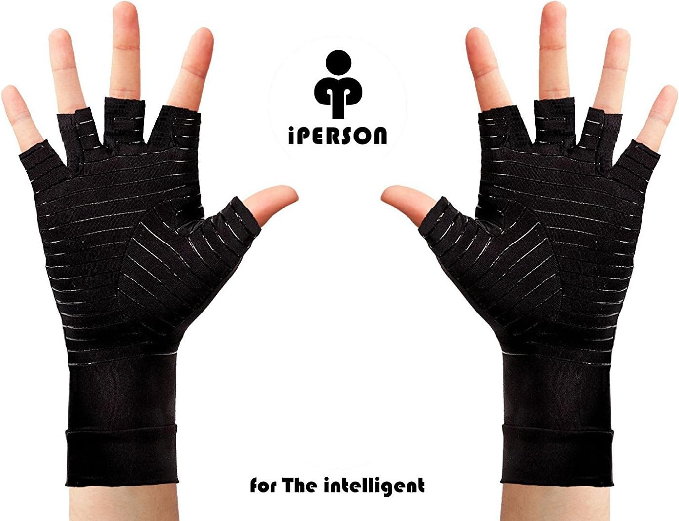 iPerson® Arthritis Gloves Copper Infused Compression Guaranteed to Speed Up Recovery Relieve Symptoms of Arthritis RSI Carpal Tunnel Tendonitis for Men & Women - 1 Pair (Small)
