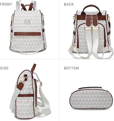 Vista 6 de MKP Mochila de Moda para Mujer Monedero con Múltiples Bolsillos Firma Anti-Robo Mochila de Viaje Bolsa de Hombro para Damas Bolso de Mano 2 Piezas