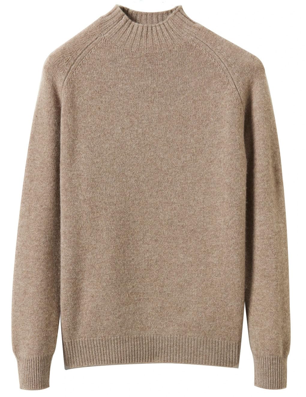 Pullover für Damen Mock Neck Sweater Herbst Winter 100% Merinowolle Basic Warme Pullover Langarm Strickpullover