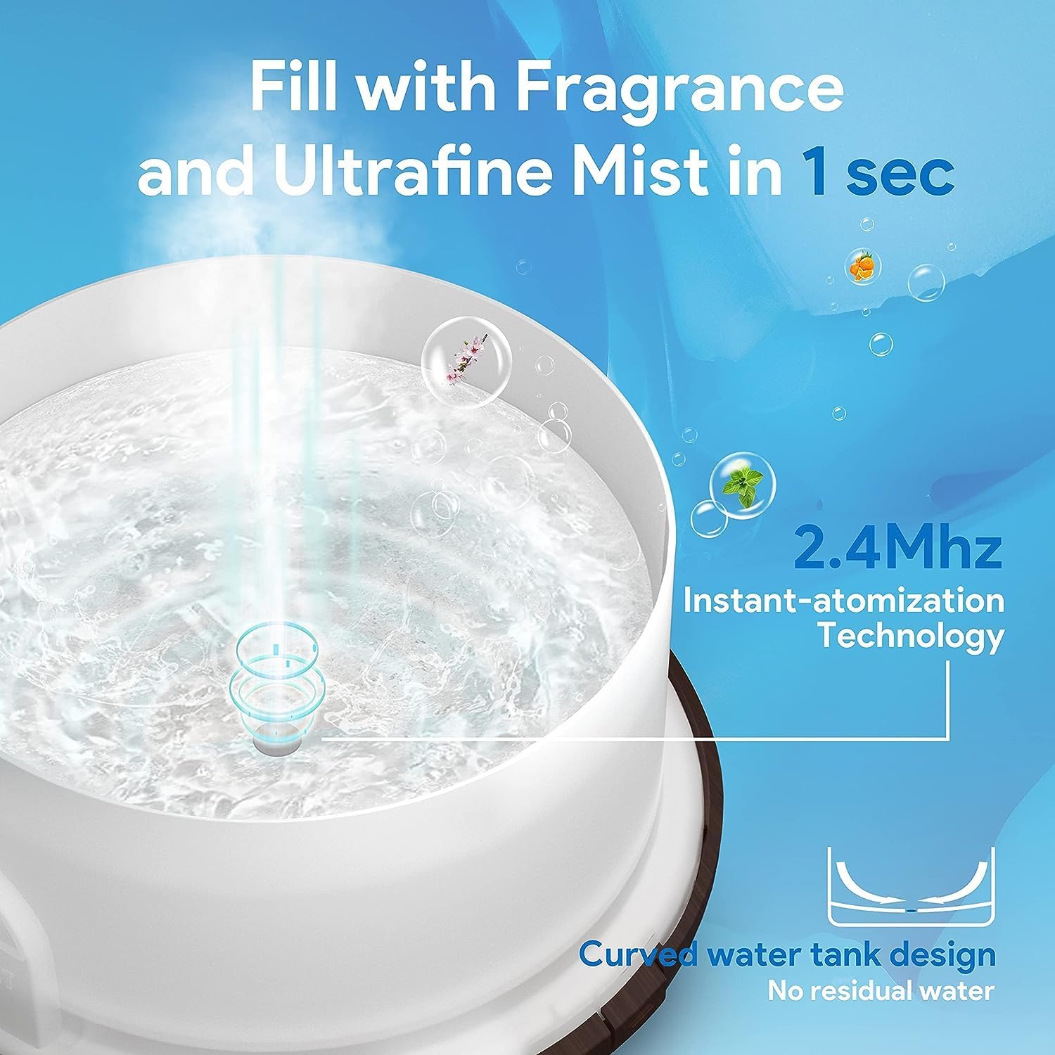 ASAKUKI 500ml Premium, Essential Oil Diffuser, 5 in 1 Ultrasonic Aromatherapy Fragrant Oil Humidifier Vaporizer, Timer and Auto-Off Safety Switch-Black - Image 3 thumbnail
