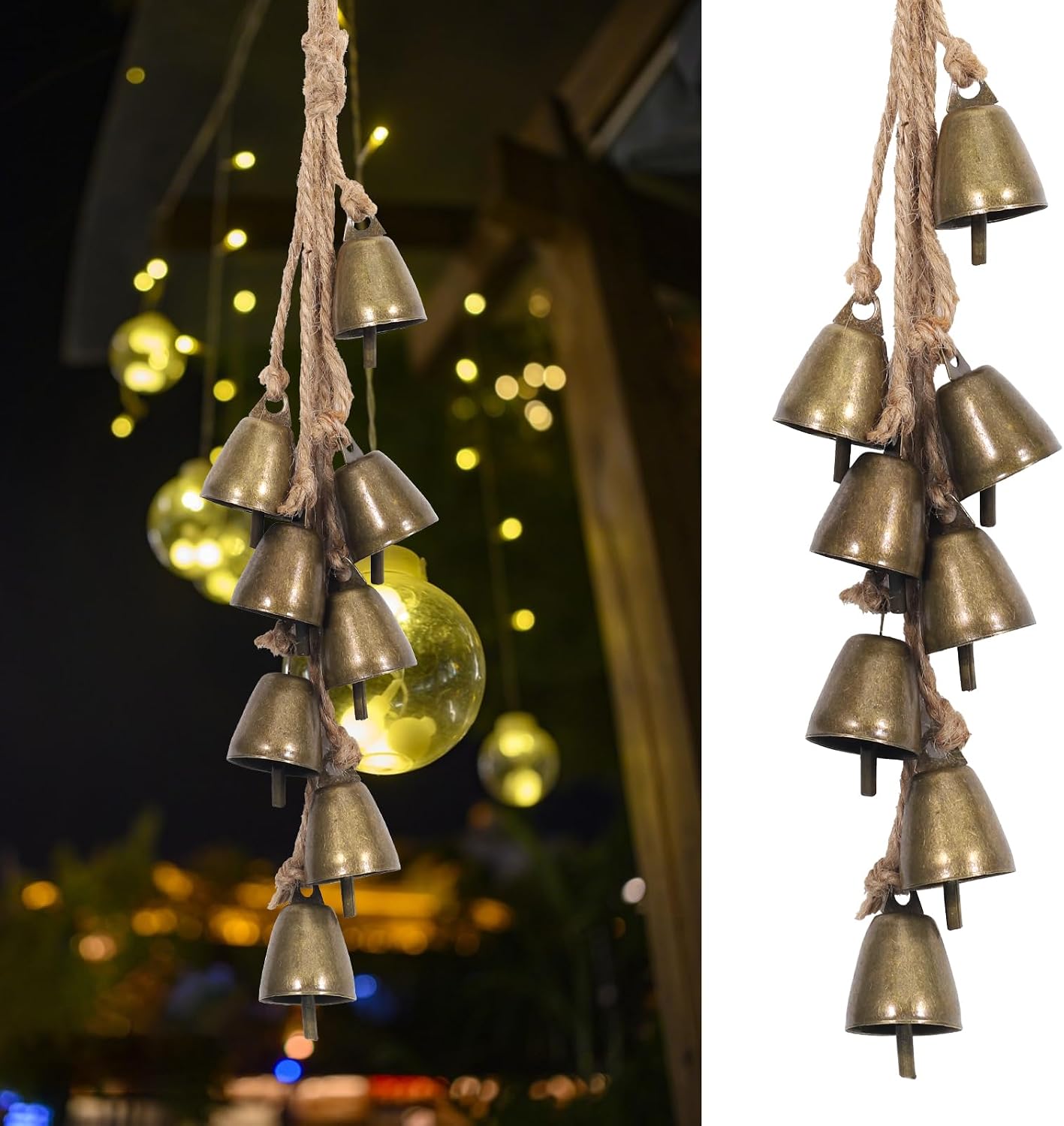 Brass Witch Bells for Door, Witch Hanger Bell for Door Knob
