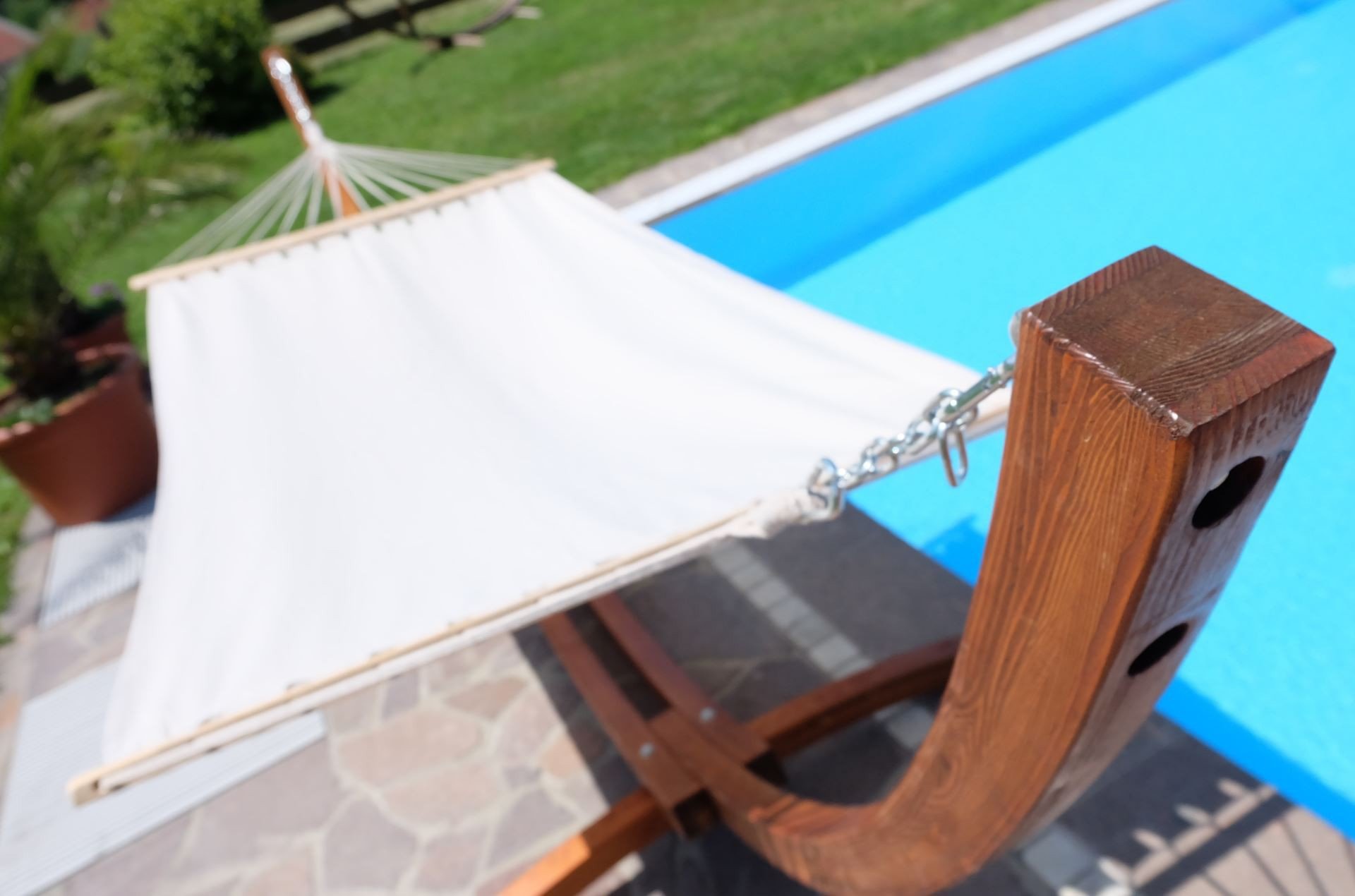 AS-S 350 cm Soporte de Hamaca Madera de alerce Incluye Hamaca Lucia