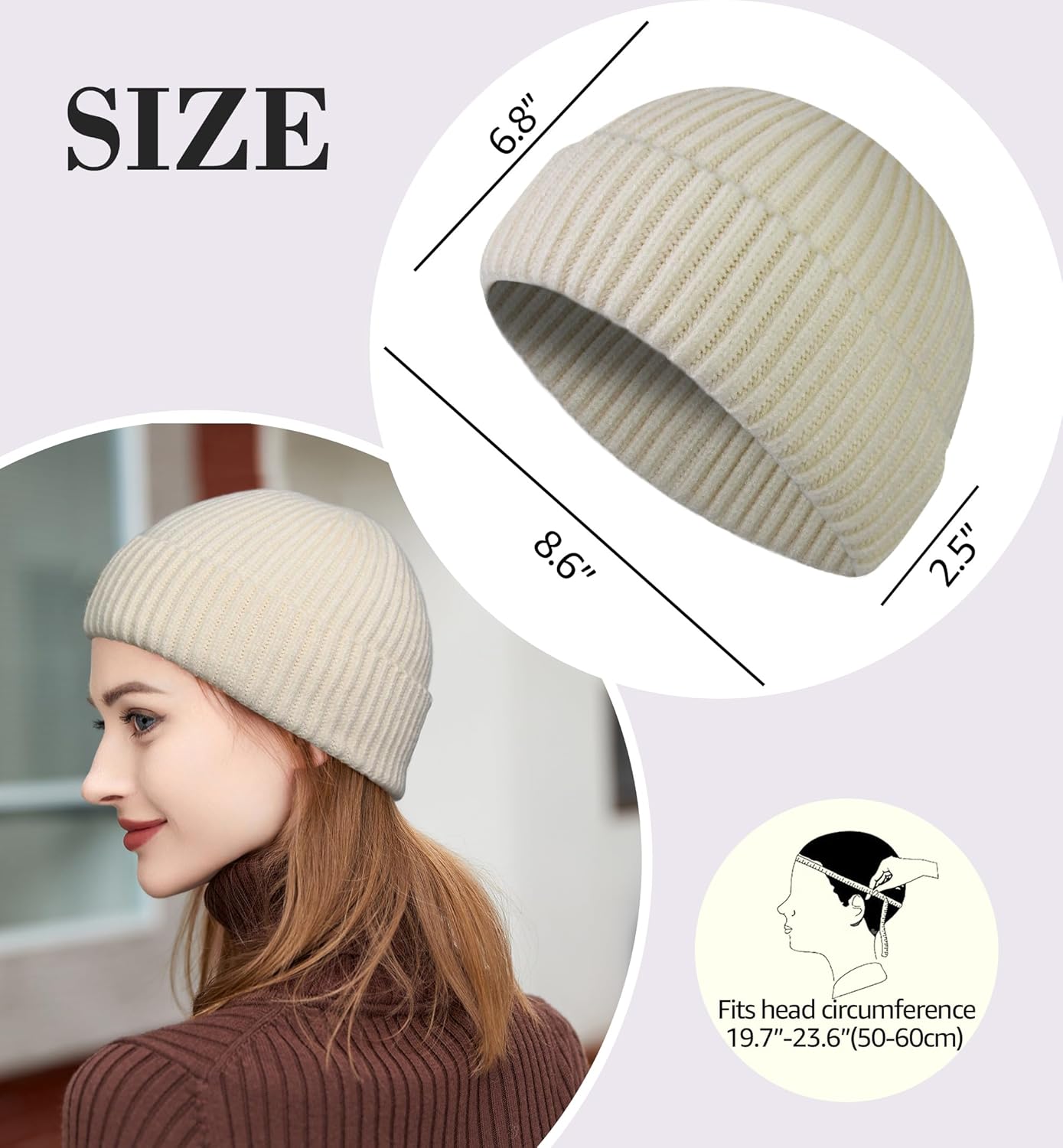 HiRui Fisherman Beanie for Men Women, Knit Trawler Beanie Watch Hats Winter Caps - Image 5