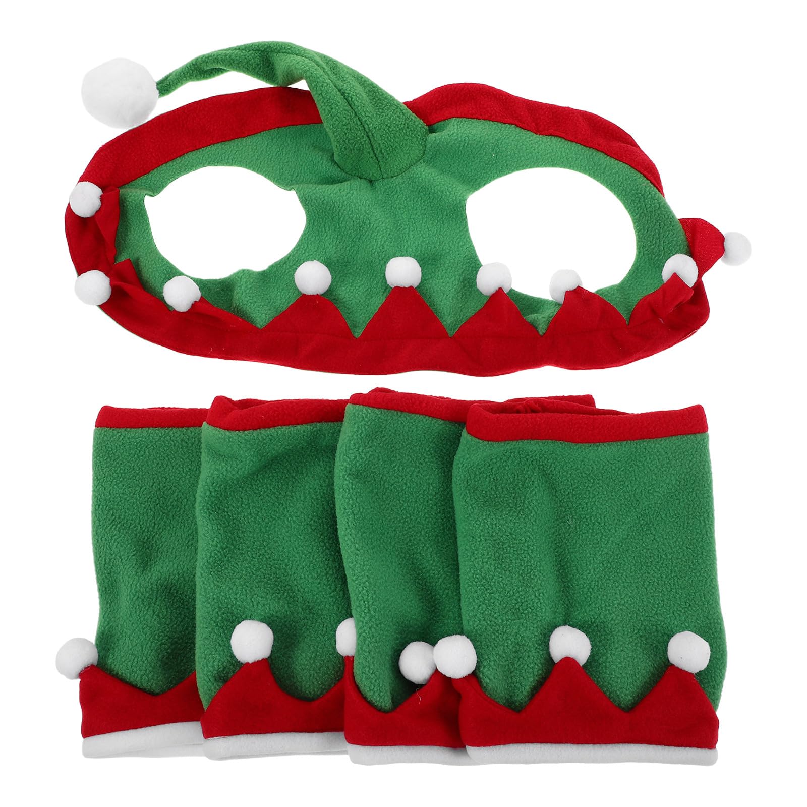 Homoyoyo Christmas Horse Costume Set with Breathable Leg Wraps and Decorative Elf Hat Easy to Wear Holiday Equestrian Accessories for Party Events and Festive Riding