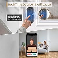 Vista 5 de 5 in 1 Smart Lock for Front Door, Keyless Entry Deadbolt with Camera & Doorbell, WiFi Secure Electronic Lock for Home, Fingerprint, Keypad, App