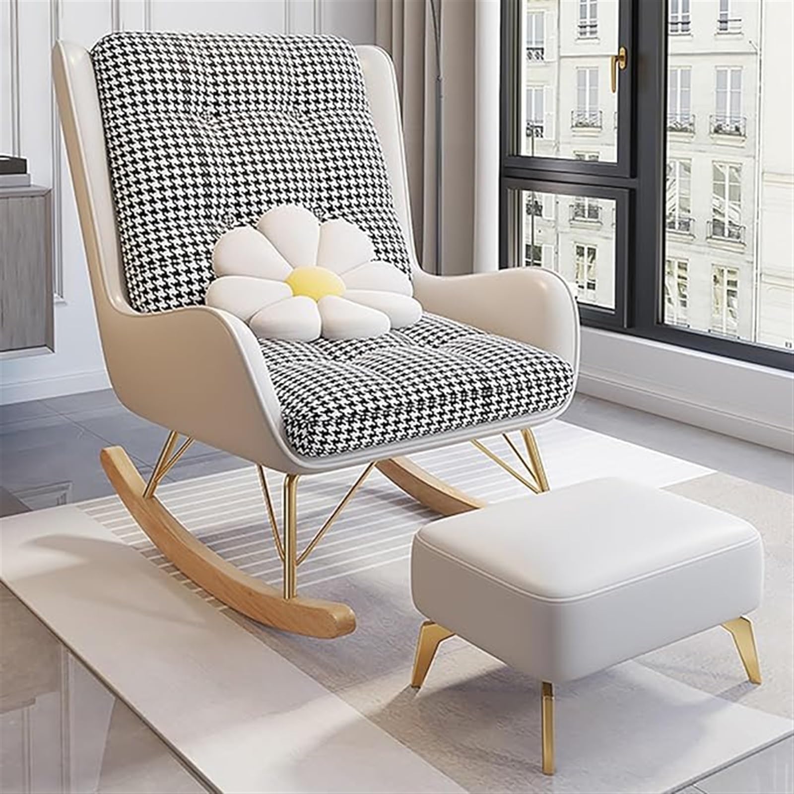Fauteuil inclinable de salon avec ottomane pour coin lecture et détente