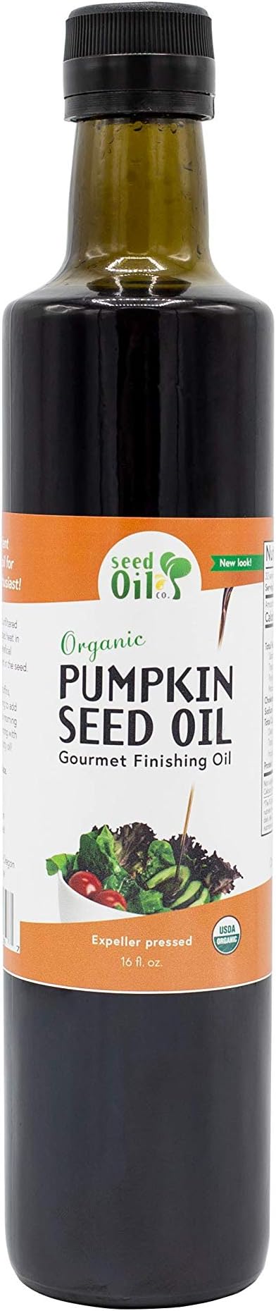 Pumpkin Seed Oil Cold pressed - Grown in Oregon 16oz glass bottle- Now Easy to Open Bottle Design