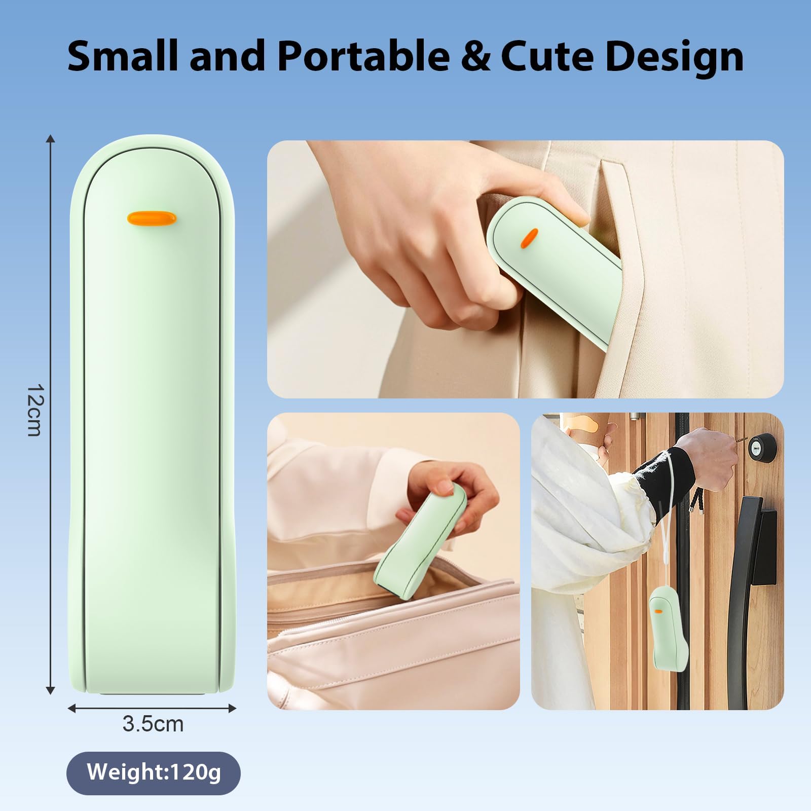 JATEKA Handventilator, Mini Ventilator mit 2500 mAh Powerbank USB Akku Aufladbar, Batteriebetrieben Max 16 Hrs Runtime Leiser Klein Tragbarer Ventilatoren mit Powerbank (Grün)