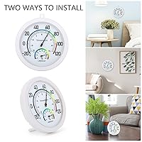 Vista 2 de Termómetro de 6 pulgadas para interiores con medidor de humedad, termómetro de pared/higrómetro para decoración del hogar, esfera analógica