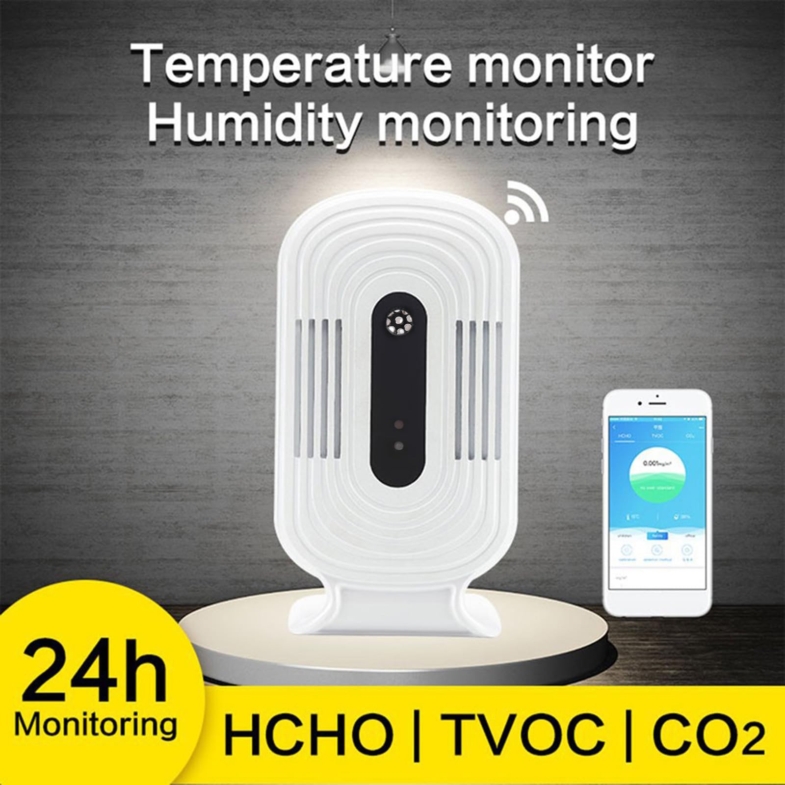 ZHENZQ Intelligent WiFi Home Meter CO2 HCHO Air Analysis Tester Detector Temperature Humidity