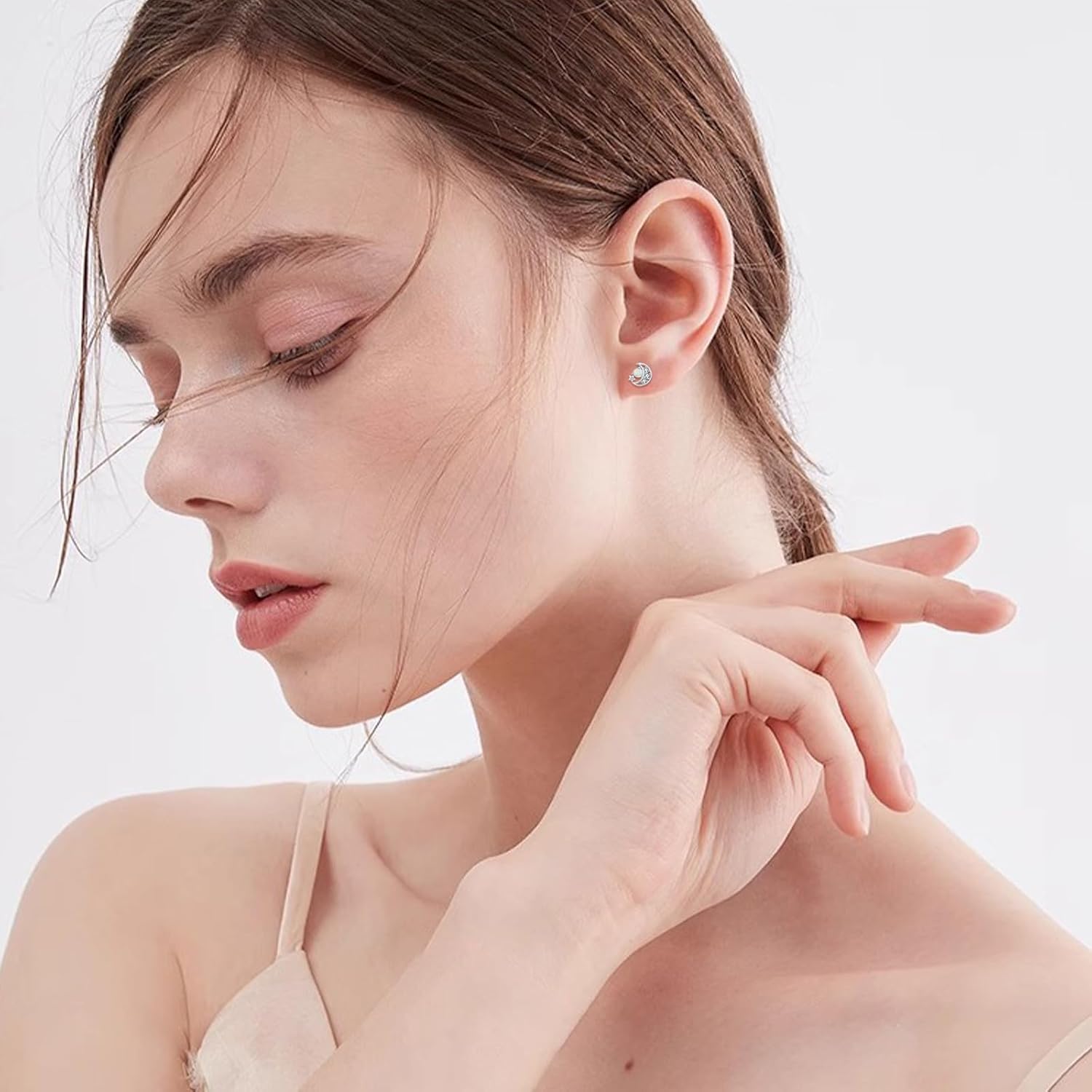 Cuoka 925 Sterling Silver Hypoallergenic Celestial Cute Animal Opal Stud Earrings for Women with Gifts Box - Image 3