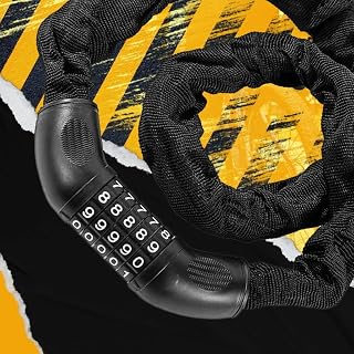 ZAS Bike Chain Lock - 5 Digit Combination Heavy Duty Anti Theft Bicycle Chain Lock, 3.2 Feet Long Security Resettable Bike Locks for Bike, Bicycle, Scooter, Motorcycle, Door, Gate, Fence