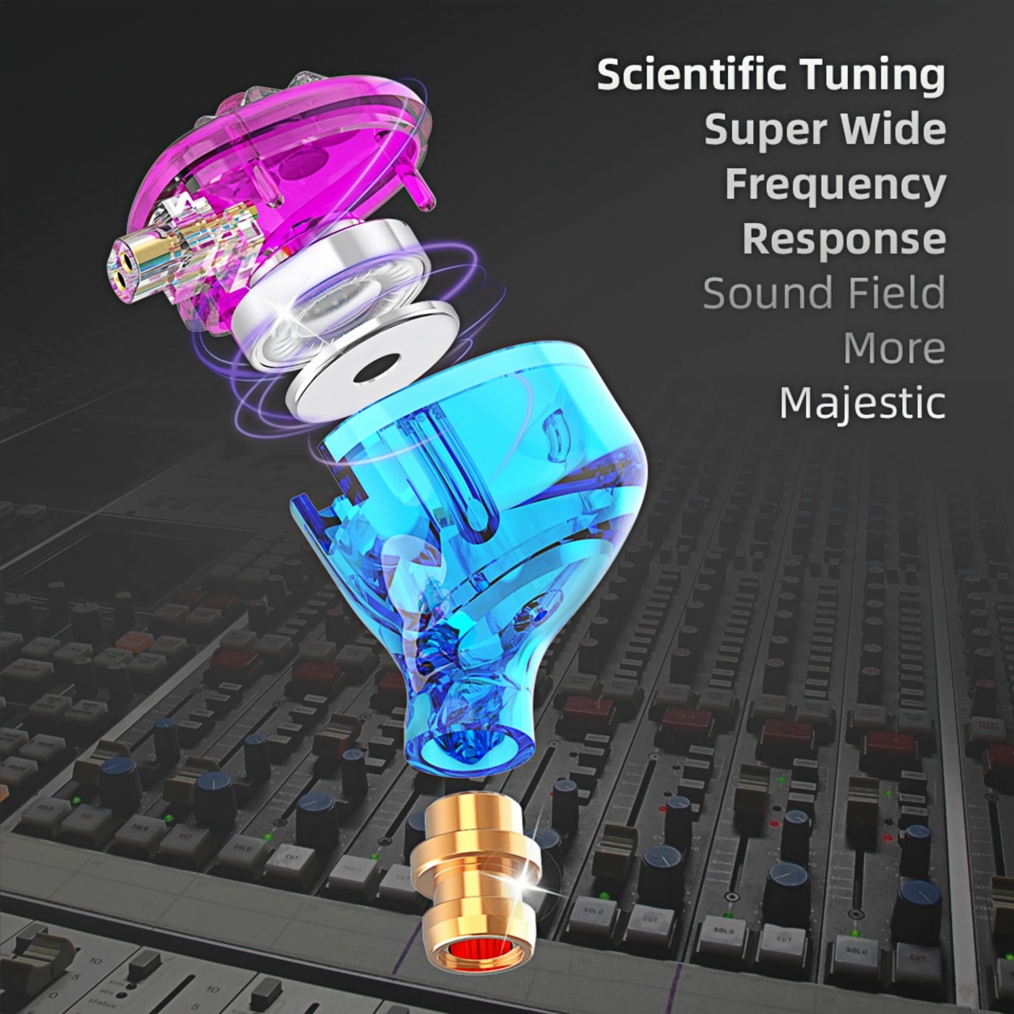 HJX QKZ AK6 Spark przewodowe słuchawki HiFi z mikrofonem, słuchawki do gier, słuchawki IEM, dla piosenkarzy, muzyków, membrana kompozytowa PET 11 mm, dynamiczne (kolorowe)