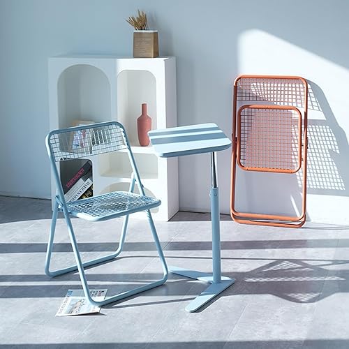 Miniatura 2 de Sillas plegables de metal, silla de comedor de malla de hierro forjado, sillas de césped plegables para bodas, fiestas, oficina, balcón, jardín